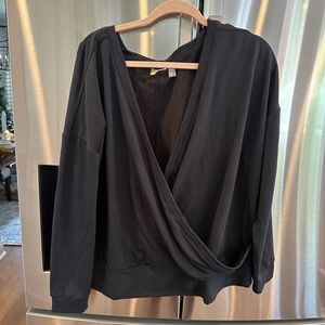 Zella XXL crossover front pullover fleece top